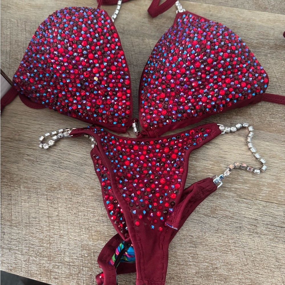 Cranberry Embellished Custom Competition Bikini